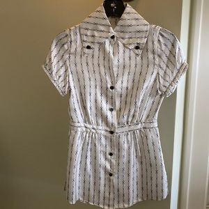 Vintage rope pattern silk blouse, size 0